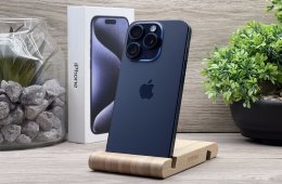 Hibátlan iPhone 15 Pro Blue Titanium 128GB 2 ÉV Garanciával Számlával 90% Akksi