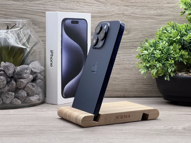 Hibátlan iPhone 15 Pro Blue Titanium 128GB 2 ÉV Garanciával Számlával 90% Akksi
