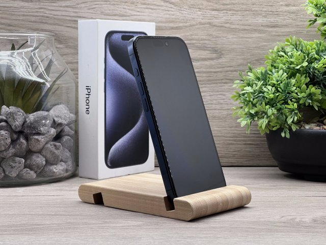 Hibátlan iPhone 15 Pro Blue Titanium 128GB 2 ÉV Garanciával Számlával 90% Akksi
