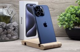 Hibátlan iPhone 15 Pro Blue Titanium 128GB 2 ÉV Garanciával Számlával 90% Akksi