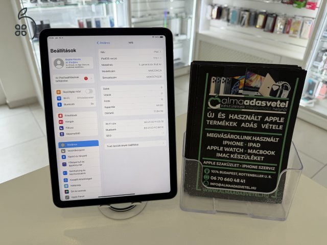 iPad Air 5 M1 64GB Wifi Újszerű/1-3 hónap gar./Akku 88%/p4503