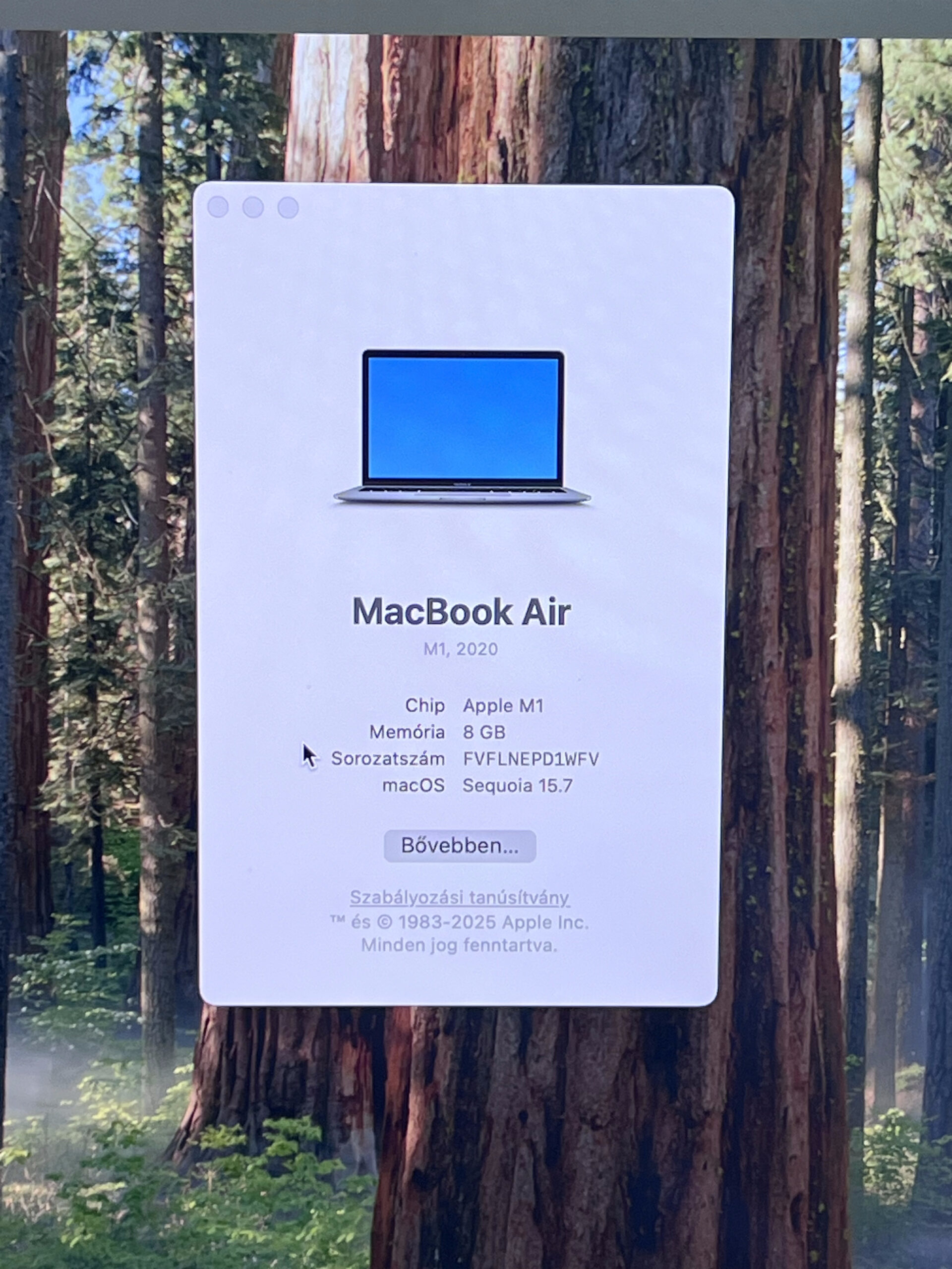 Hibátlan MacBook Air 2020 M1 13”256GB 2 ÉV Garanciával Számlával