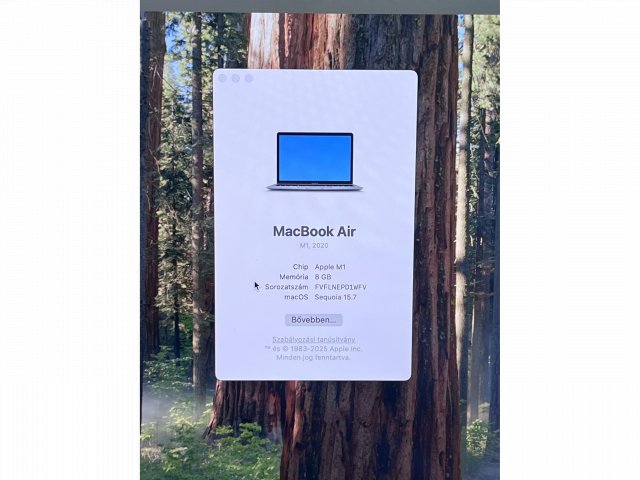 Hibátlan MacBook Air 2020 M1 13”256GB 2 ÉV Garanciával Számlával