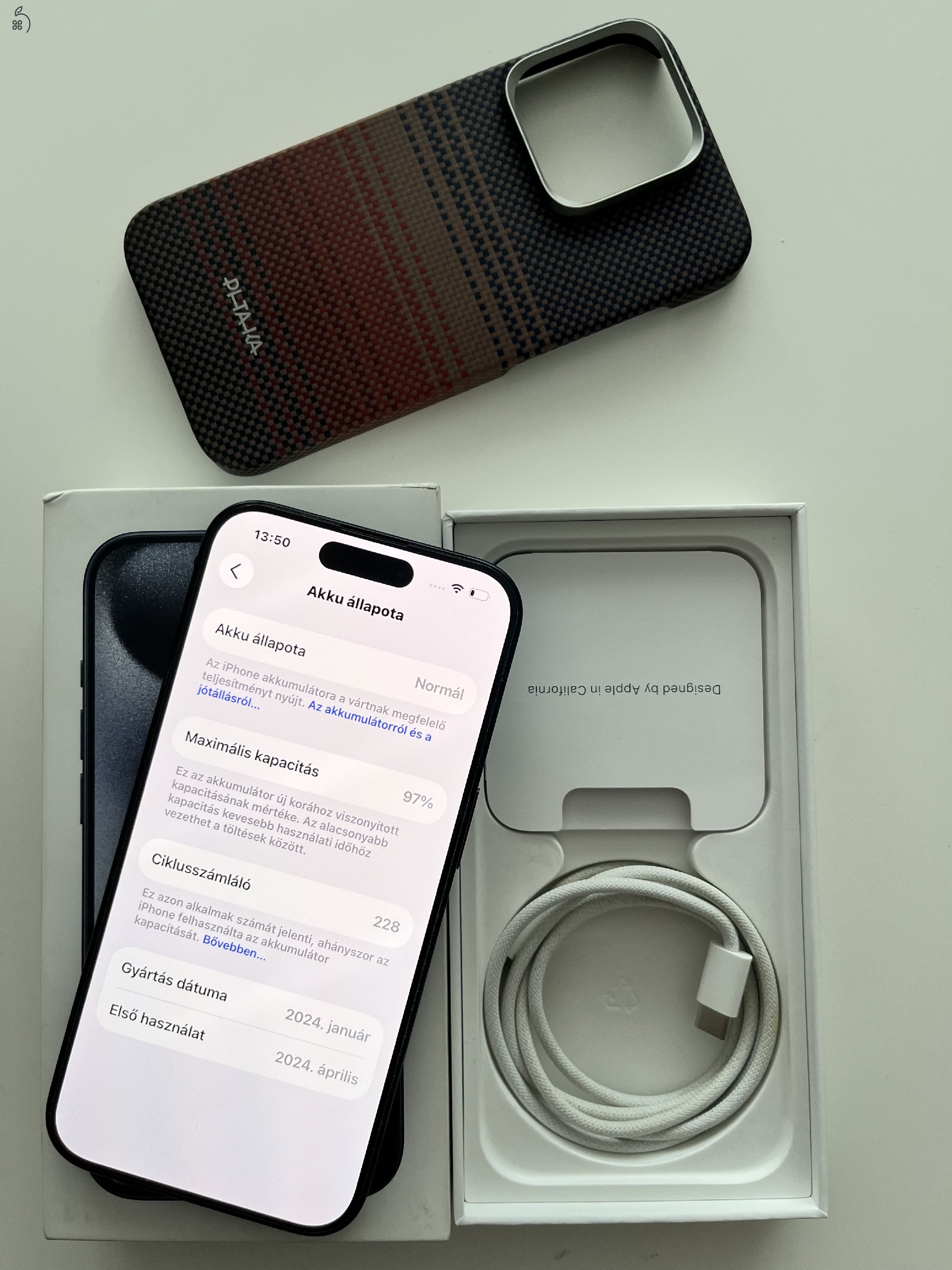 iPhone 15 Pro 128GB Makulátlan! Akku 97%!