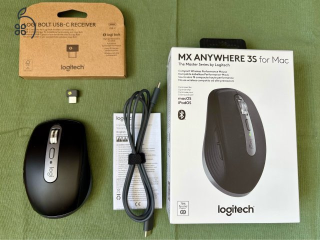 Logitech MX Anywhere 3S for Mac + Logi Bolt USB-C vevőegység (8 hónap garancia, eredeti doboz)