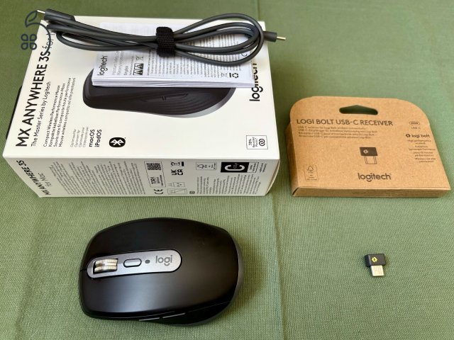 Logitech MX Anywhere 3S for Mac + Logi Bolt USB-C vevőegység (8 hónap garancia, eredeti doboz)
