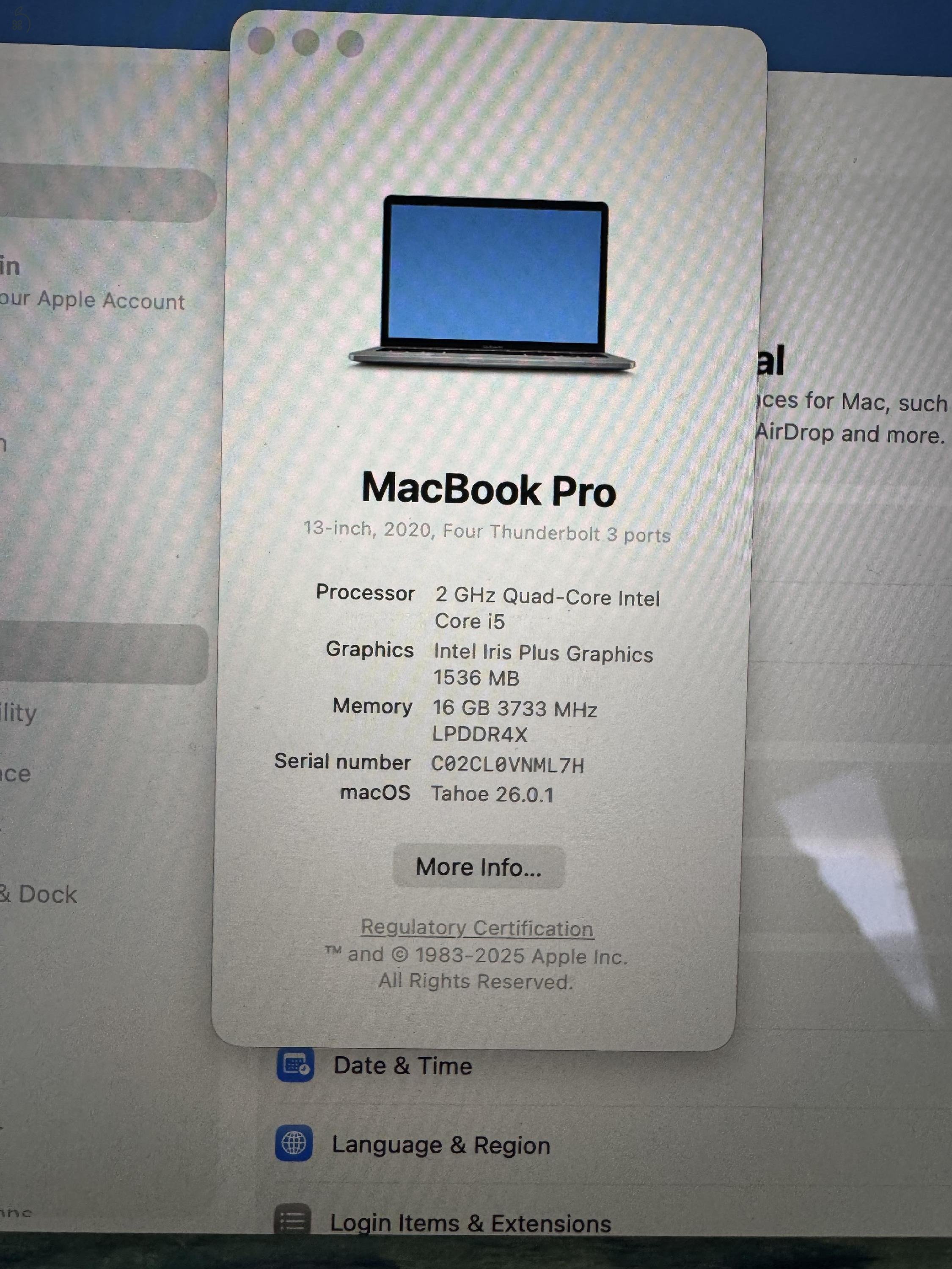 Apple MacBook Pro i5 16GB RAM, 512GB SSD