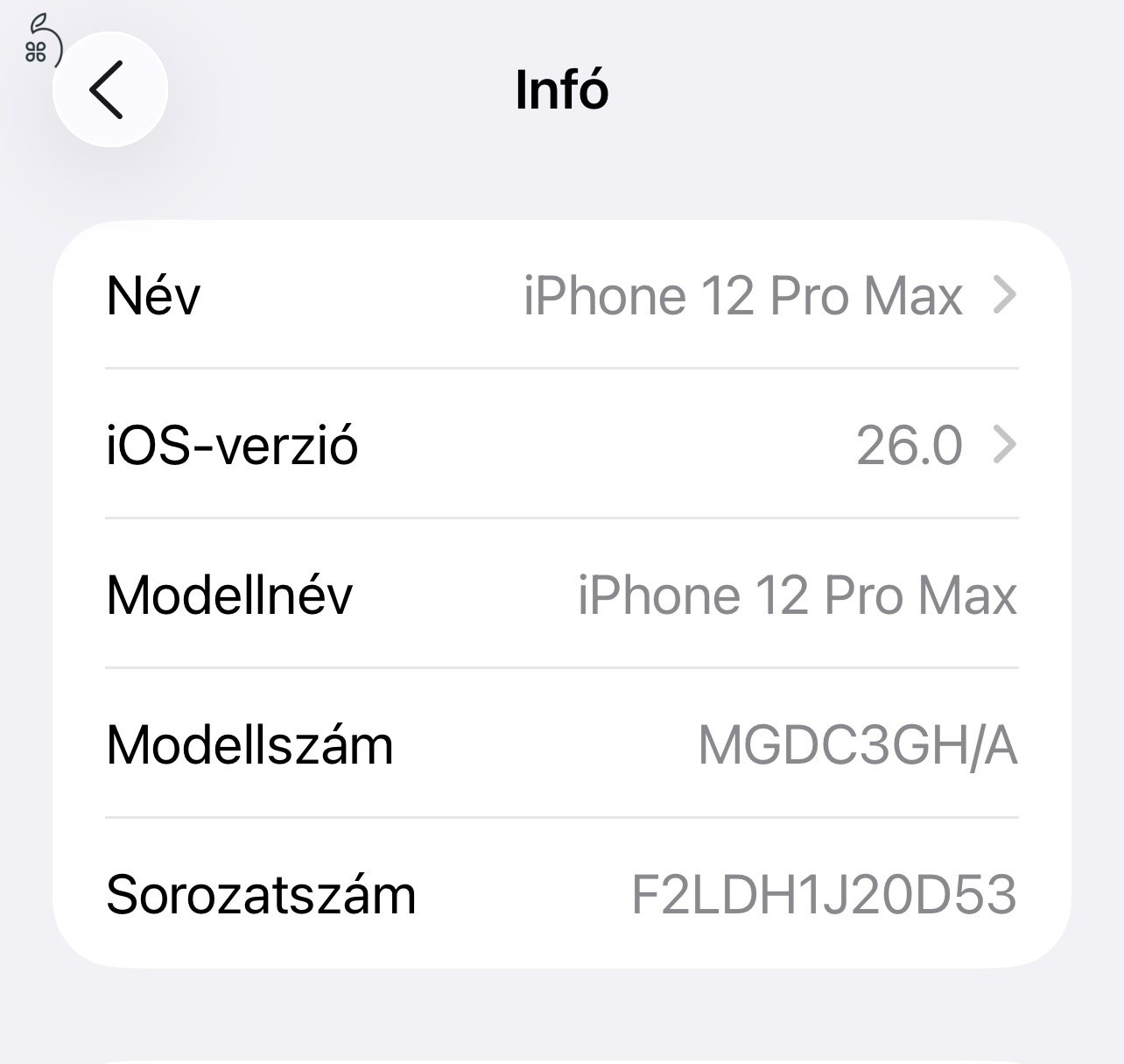 Eladó iPhone 12 Pro Max 256 GB tárhellyel grafit színben