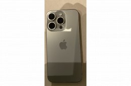 Iphone 15 pro 128 GB, natúr titán, Apple care +, 94 % akkumulátor 