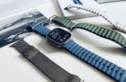 Apple Watch Ultra 3 - 3 év garancia - 4 gyári szíj - Milanese Loop titán - 3 hetes