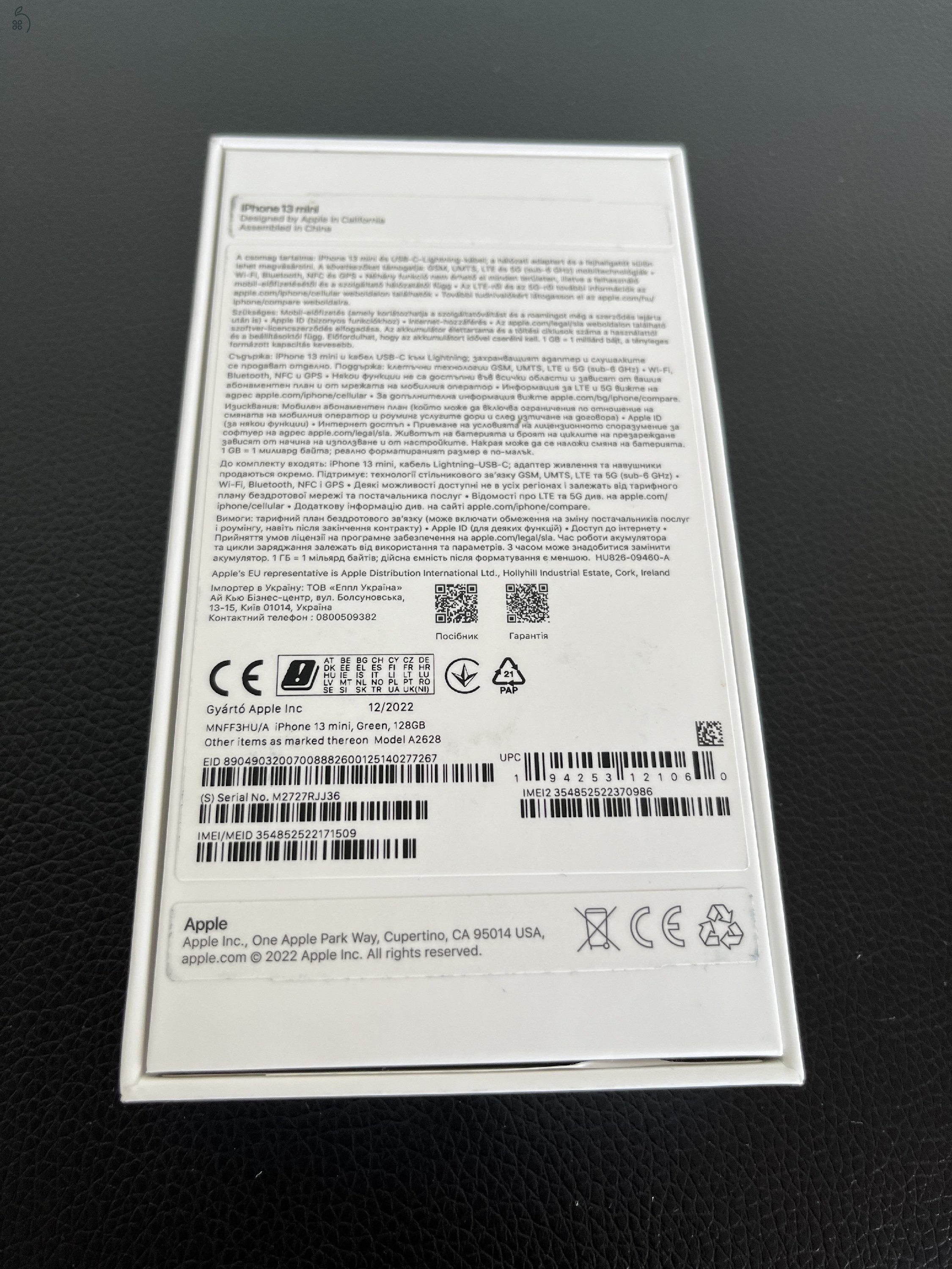APPLE IPHONE 13 Mini 128GB kártyafüggetlen 