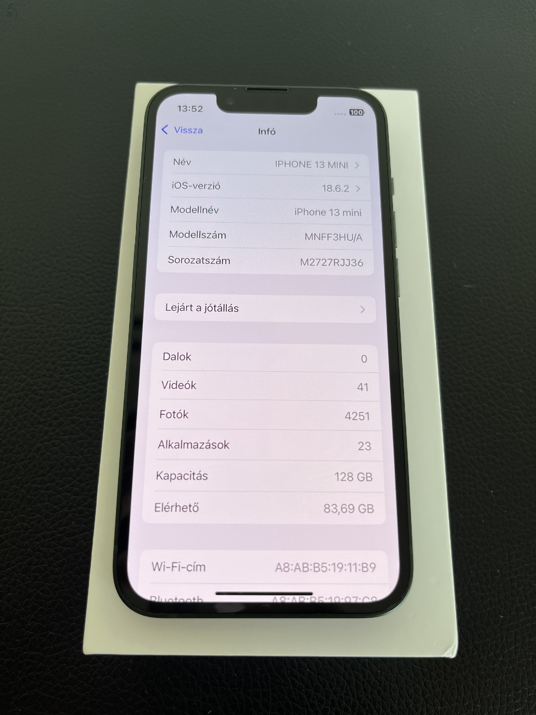 APPLE IPHONE 13 Mini 128GB kártyafüggetlen 