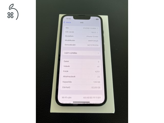 APPLE IPHONE 13 Mini 128GB kártyafüggetlen 