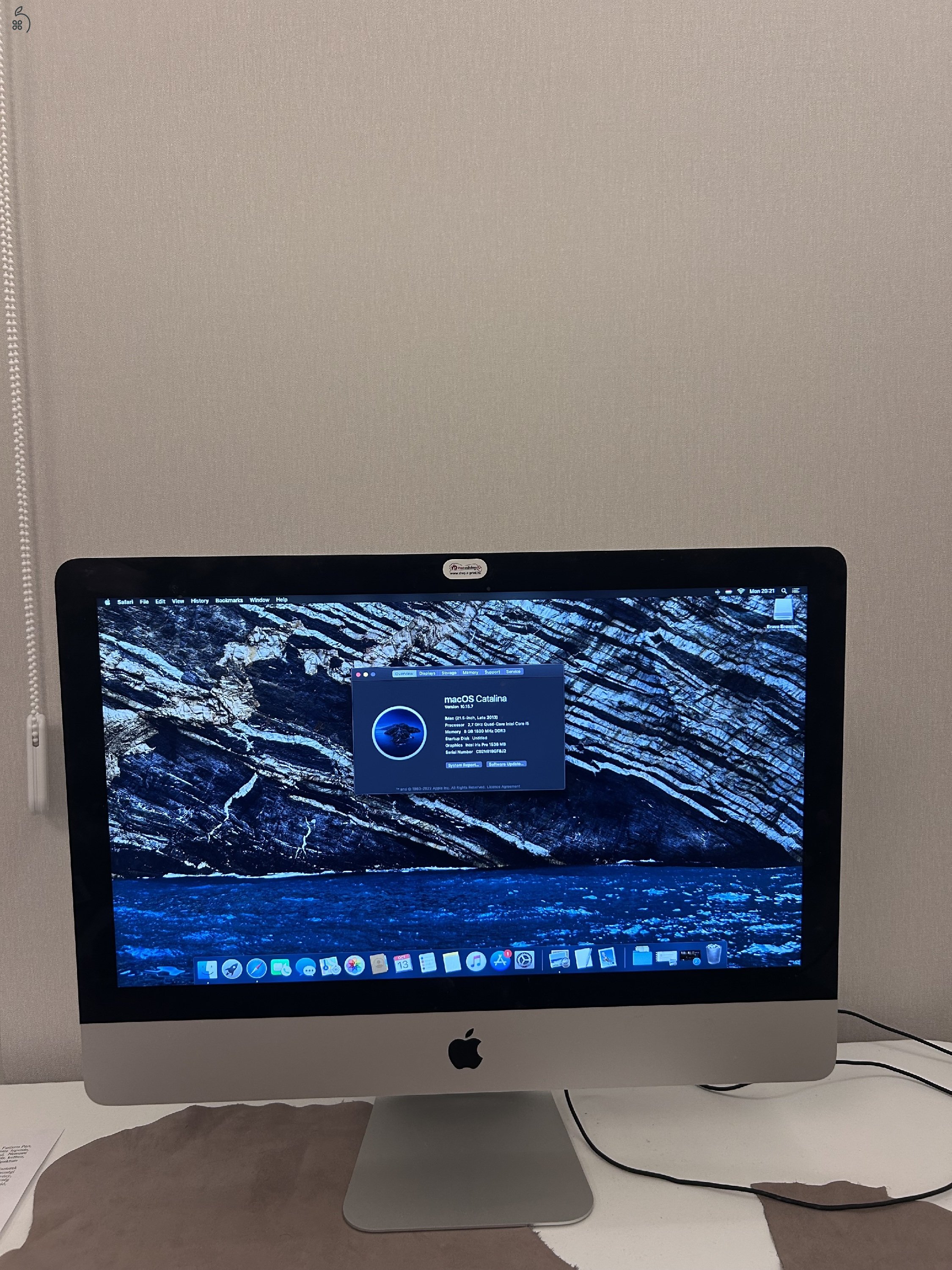 Eladó iMac 21,5” (Late 2013) – 240 GB SSD, 8 GB RAM