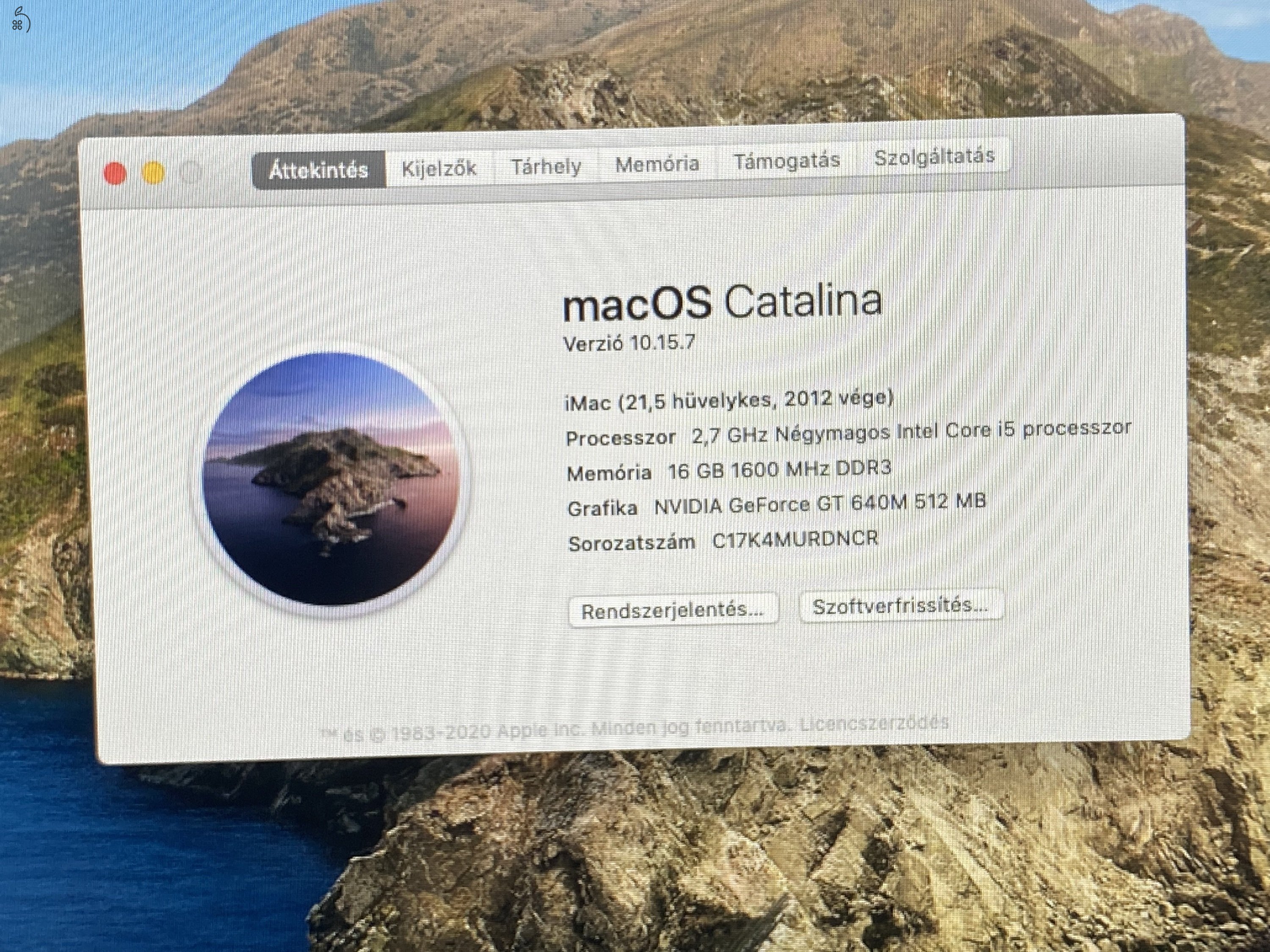 Apple iMac SLIM 2012 vége i5. 16/512 SSD