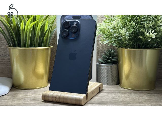  iPhone 15 Pro Max 256GB Kék, Független - 1 Év Garancia, Számla 