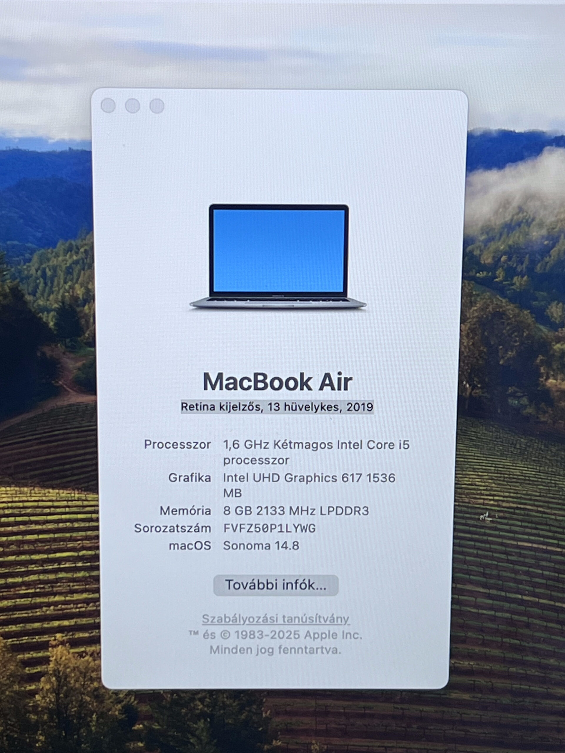 Hibátlan MacBook Air 2019 i5 13”128GB 2 ÉV Garanciával Számlával
