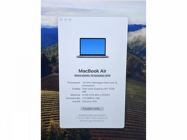 Hibátlan MacBook Air 2019 i5 13”128GB 2 ÉV Garanciával Számlával