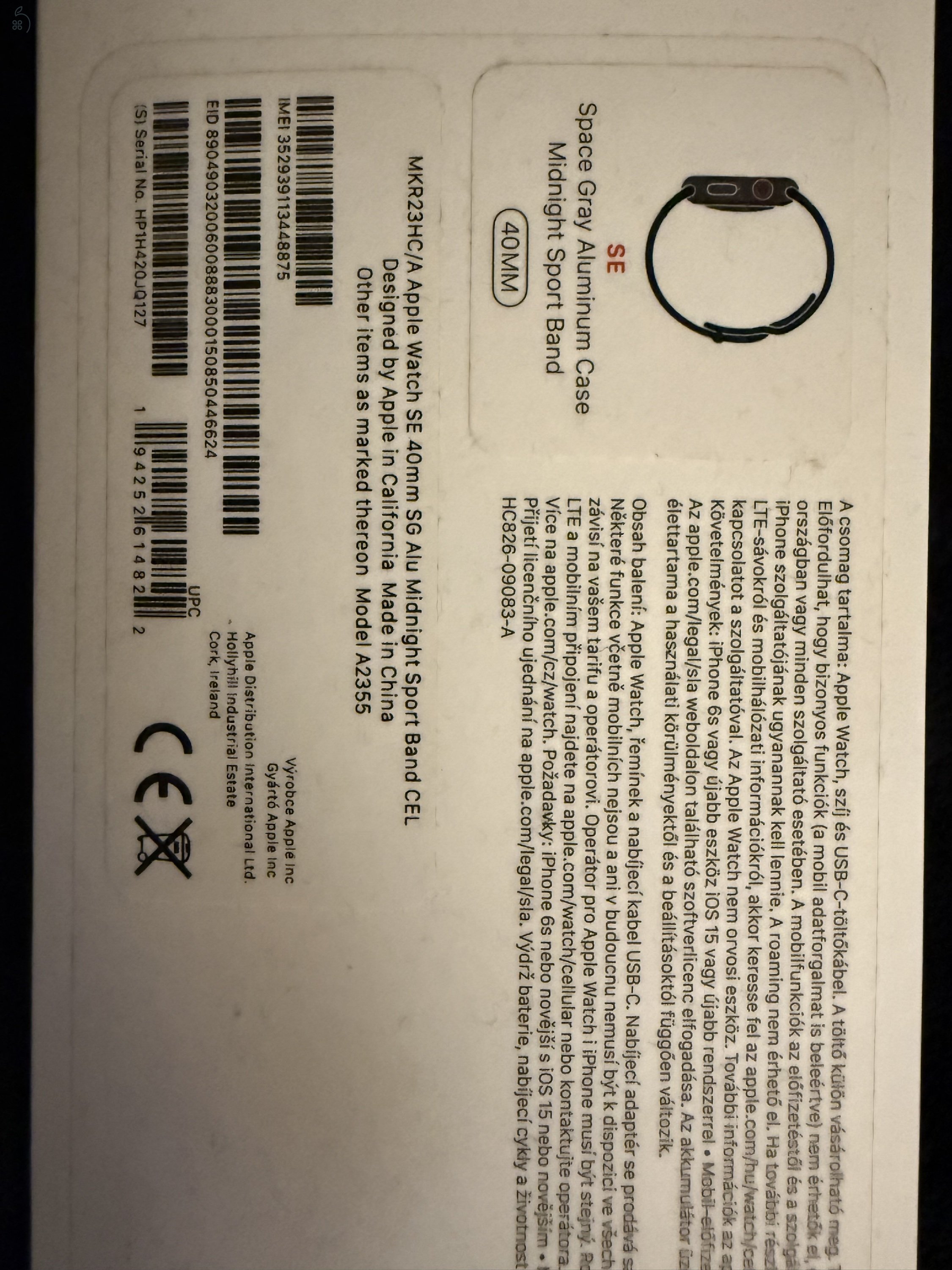 Fekete 40mm iWatch eladó