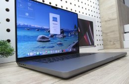 Apple MacBook Pro 16” (2021, M1 Pro) – Liquid Retina XDR + ProMotion 120 Hz, brutál üzemidő – 32 GB RAM – 512 GB SSD – Használt, újszerű – 10 ciklus / 100% akku – 3 hónap garancia