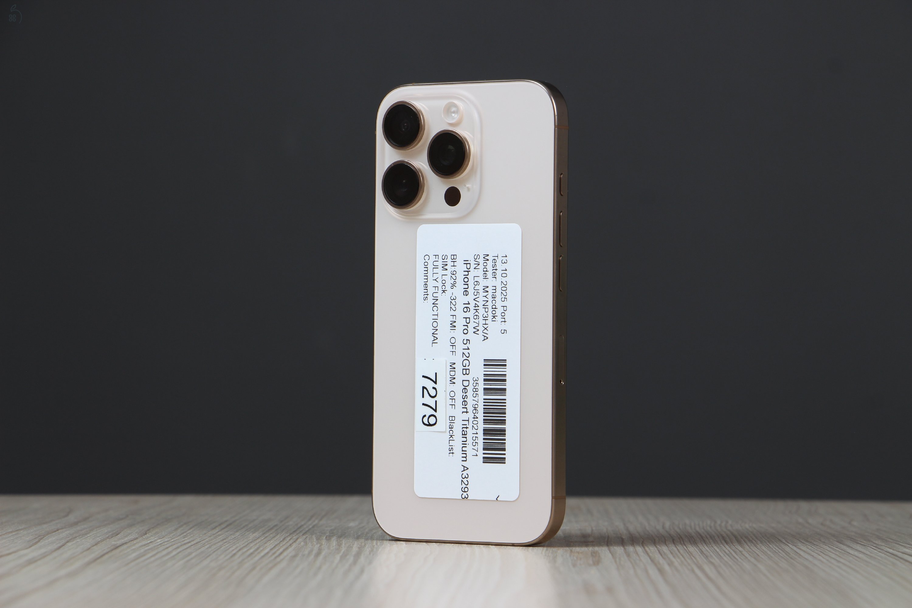 Újszerű iPhone 16 Pro 512 Desert Gold US-7279