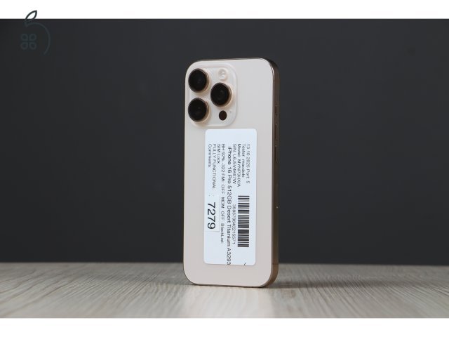 Újszerű iPhone 16 Pro 512 Desert Gold US-7279