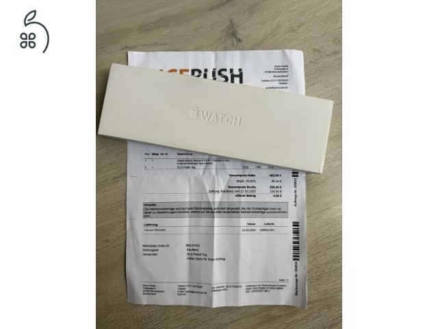 Apple Watch 9 41 mm GPS+Cellular, acél tokos változat , új, aktiválatlan készülék