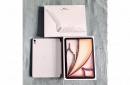ÚJ (3 hónapos) M3 iPad Air (11”, 128 GB, csillagfény) + Magic Keyboard (magyar)