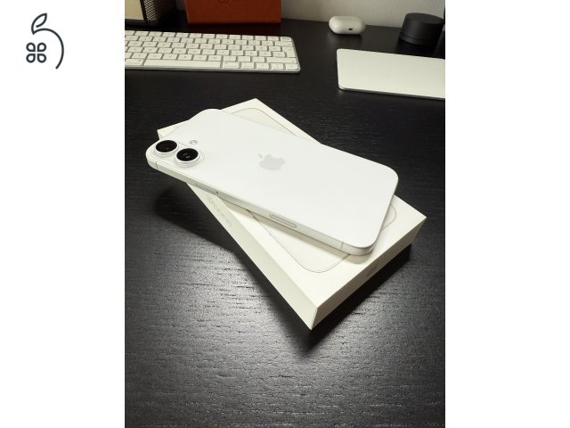 iPhone 16 Plus 128 GB Fehér - Kártyafüggetlen, 100% Akkumulátor