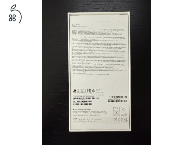 iPhone 16 Plus 128 GB Fehér - Kártyafüggetlen, 100% Akkumulátor