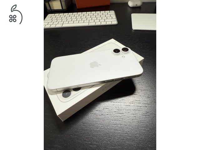 iPhone 16 Plus 128 GB Fehér - Kártyafüggetlen, 100% Akkumulátor