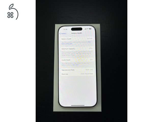 iPhone 16 Pro 256 GB Natúr Titán - Kártyafüggetlen, 97% Akkumulátor