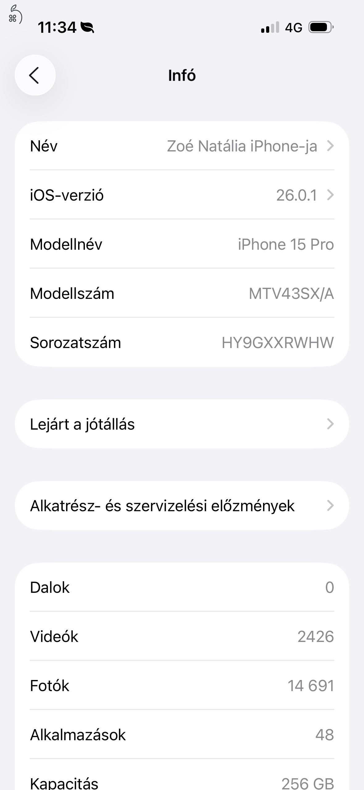 iPhone 15 Pro fehér 256GB hibátlan állapot