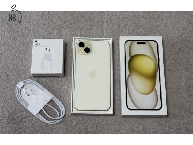 iPhone 15 Plus 128GB - AKKU 100% - Jótállás 2027.07.-hóig, kártyafüggetlen, hibátlan állapotban