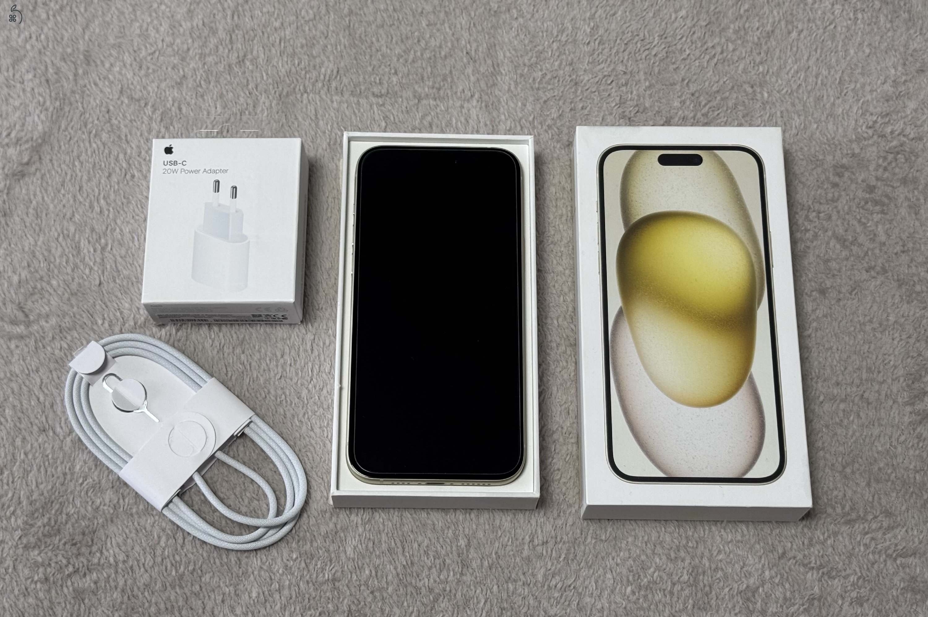 iPhone 15 Plus 128GB - AKKU 100% - Jótállás 2027.07.-hóig, kártyafüggetlen, hibátlan állapotban
