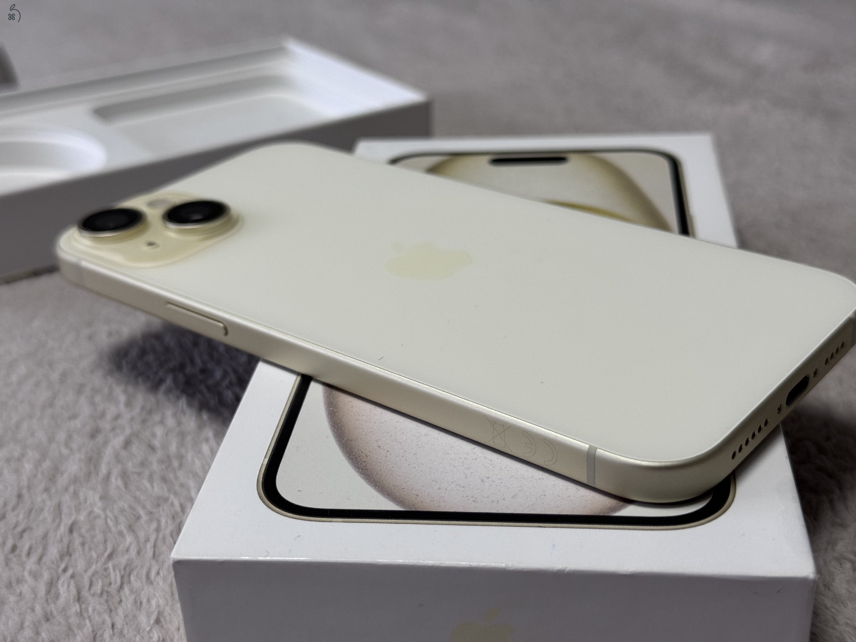 iPhone 15 Plus 128GB - AKKU 100% - Jótállás 2027.07.-hóig, kártyafüggetlen, hibátlan állapotban