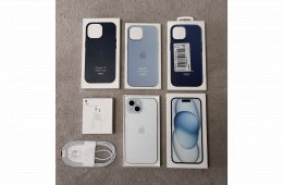 iPhone 15 128GB - AKKU 91% - Jótállás 2027.01.-hóig, kártyafüggetlen, hibátlan állapotban