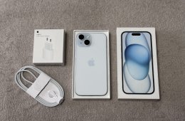 iPhone 15 128GB - AKKU 91% - Jótállás 2027.01.-hóig, kártyafüggetlen, hibátlan állapotban