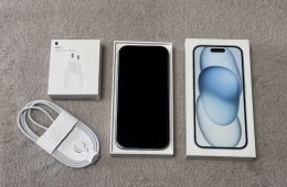 iPhone 15 128GB - AKKU 91% - Jótállás 2027.01.-hóig, kártyafüggetlen, hibátlan állapotban