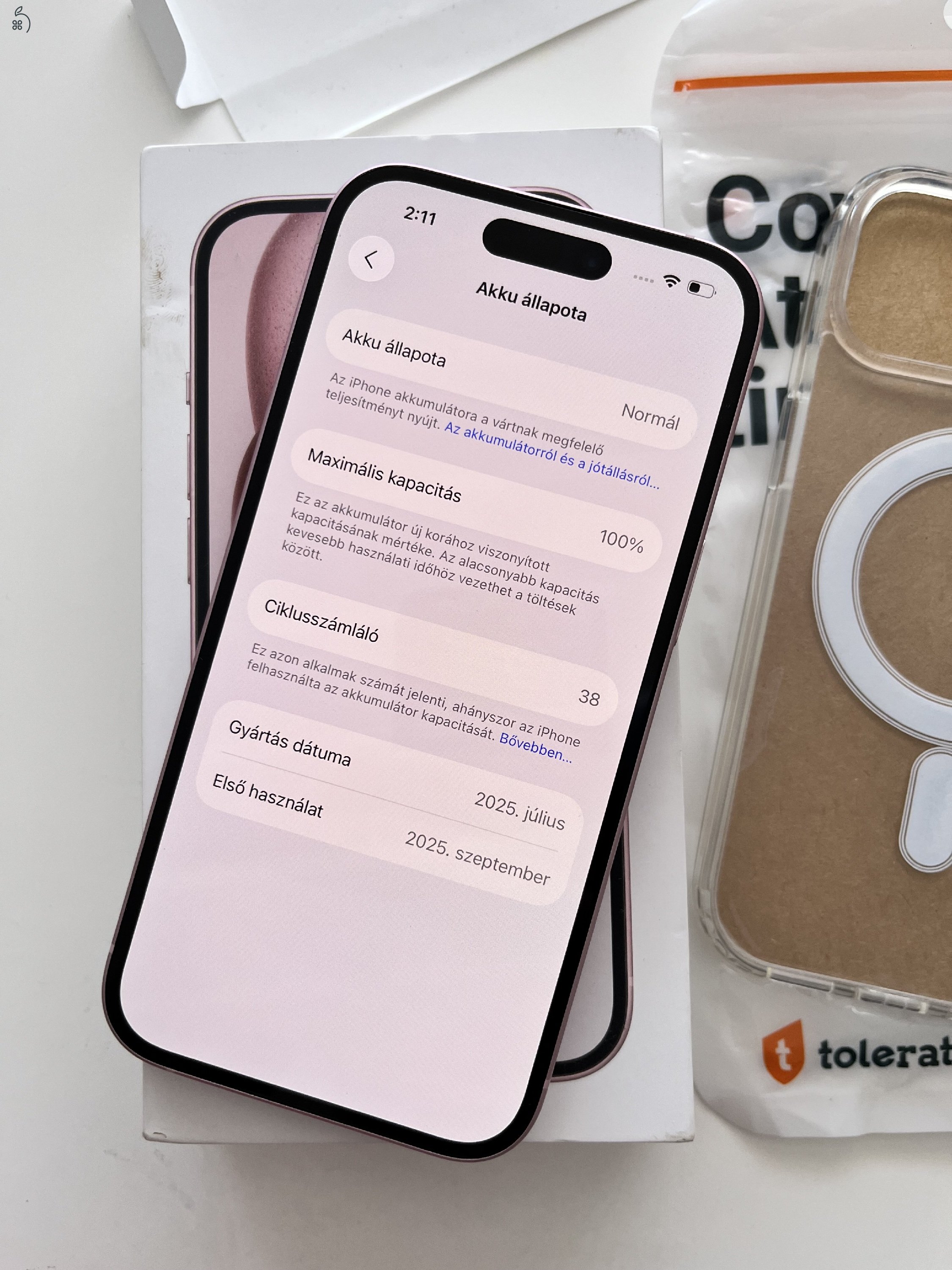 iPhone 15 128GB Apple garancia! Akku 100%!