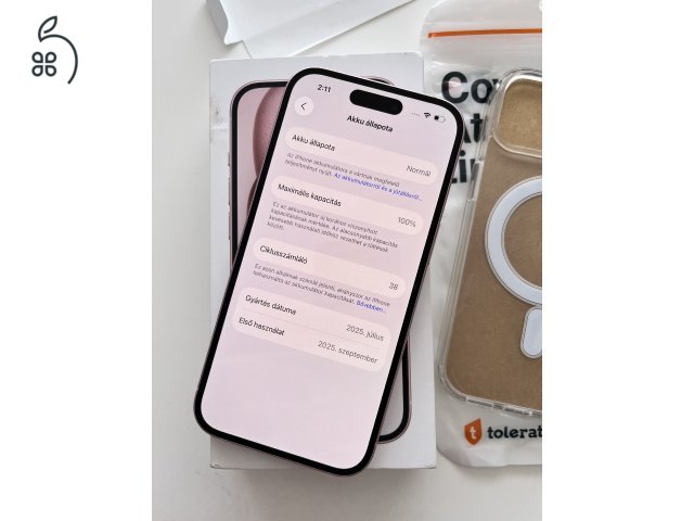 iPhone 15 128GB Apple garancia! Akku 100%!
