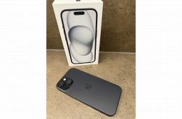 Eladó újszerű iPhone 15 128 GB Fekete, gyárilag független! 