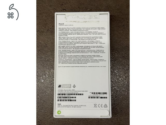 Eladó újszerű iPhone 15 128 GB Fekete, gyárilag független! 
