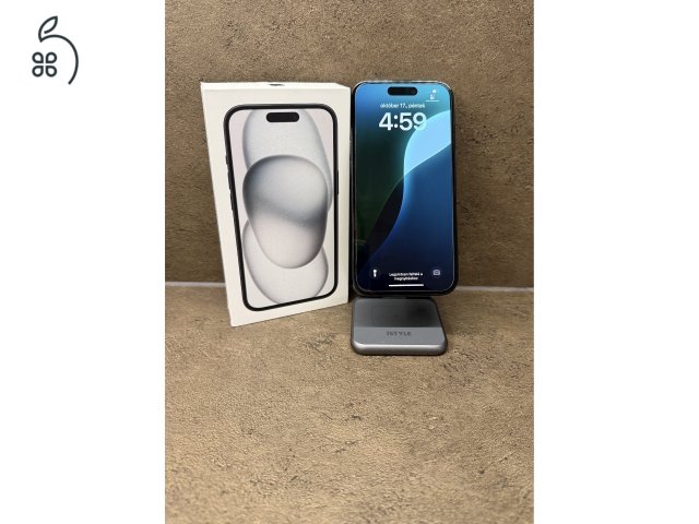 Eladó újszerű iPhone 15 128 GB Fekete, gyárilag független! 