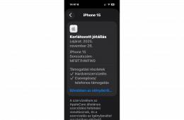 Eladó újszerű iPhone 15 128 GB Fekete, gyárilag független! 