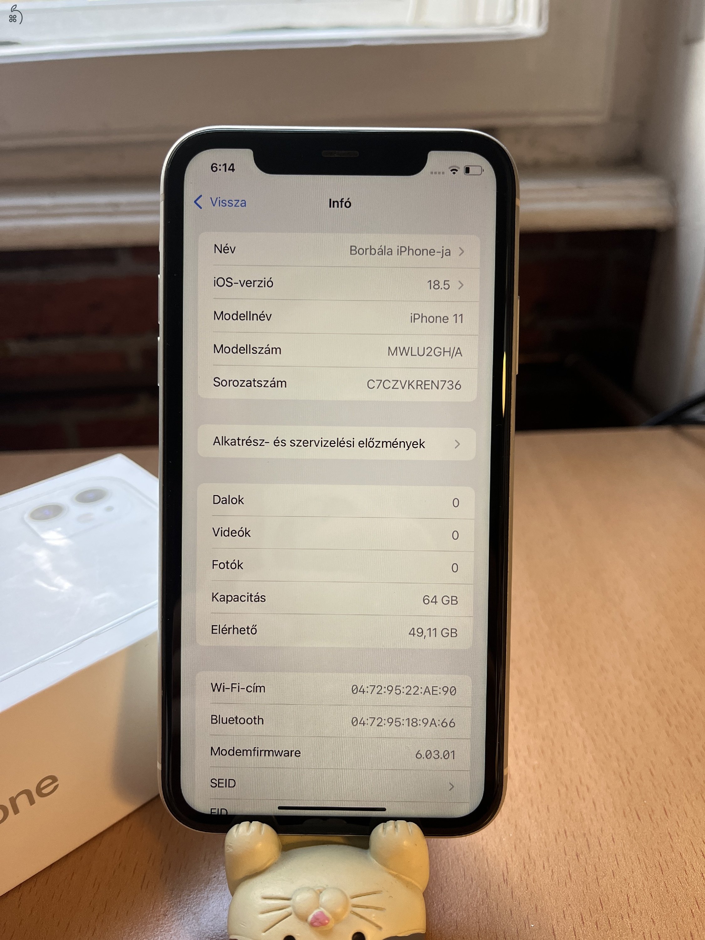 Fehér iPhone 11 64GB első tulajdonostól