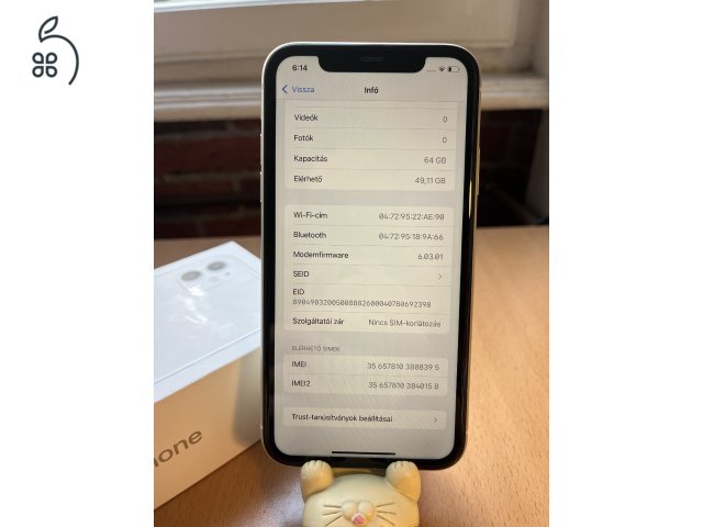 Fehér iPhone 11 64GB első tulajdonostól