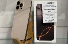 iPhone 16 Pro Max 256GB független arany titán akku 100% (77) iSzerelés.hu