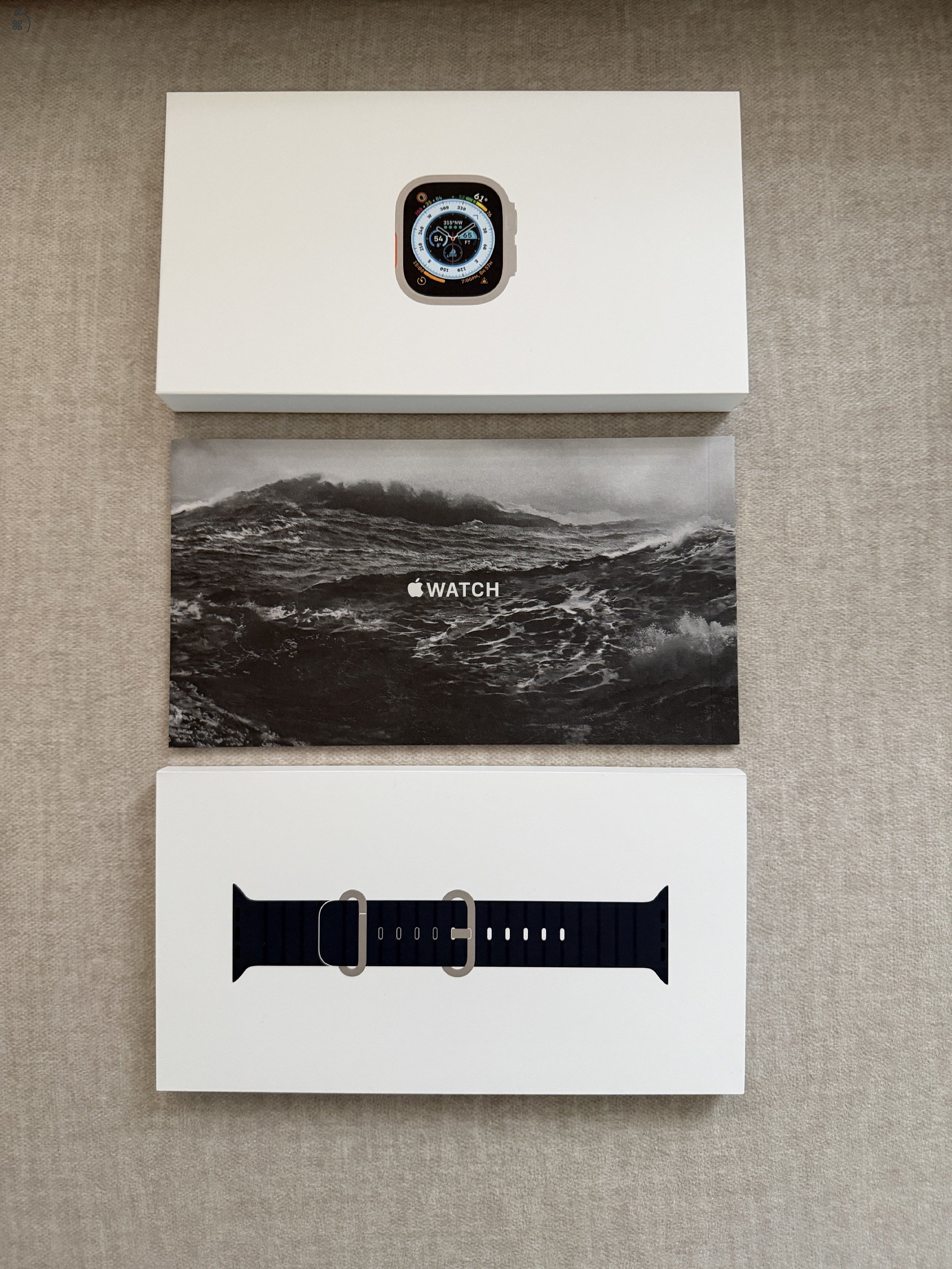 Apple Watch Ultra 49mm - Titán Tok, Éjfekete Óceán Szíj