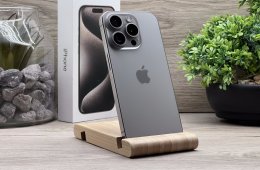 Hibátlan iPhone 15 Pro Natural Titanium 256GB 2 ÉV Garanciával Számlával 90% Akku